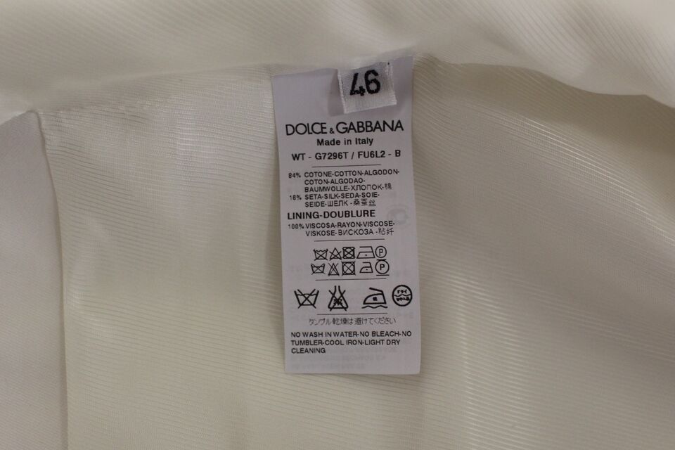 Dolce &amp; Gabbana Élégant gilet en coton et soie blanc