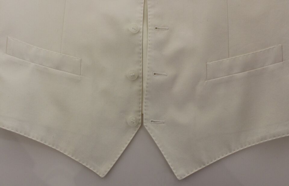 Dolce &amp; Gabbana Élégant gilet en coton et soie blanc