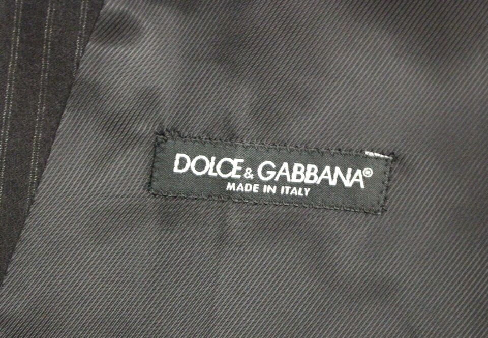 Dolce &amp; Gabbana Élégant gilet en laine à rayures noires