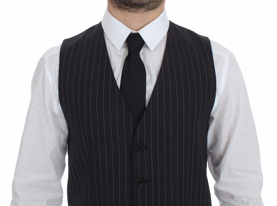 Dolce &amp; Gabbana Élégant gilet à rayures grises