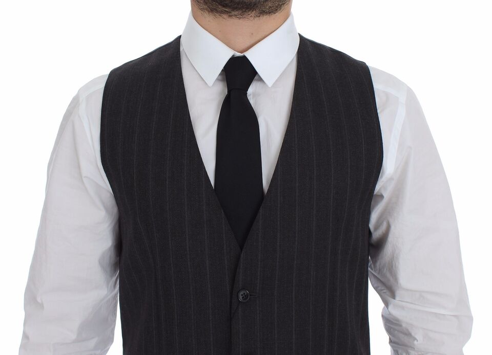 Dolce &amp; Gabbana - Robe gilet élégante à rayures grises