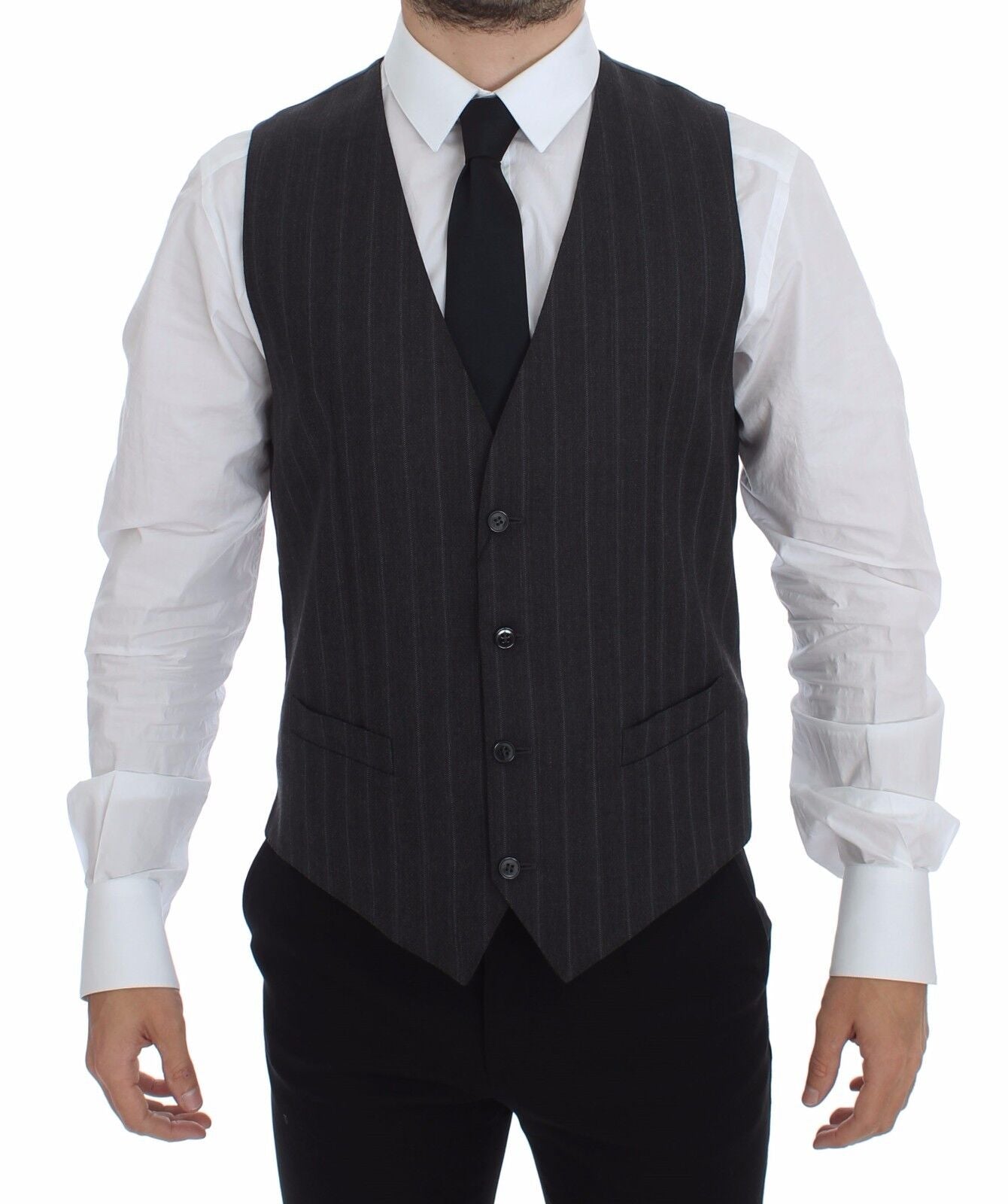 Dolce &amp; Gabbana - Robe gilet élégante à rayures grises
