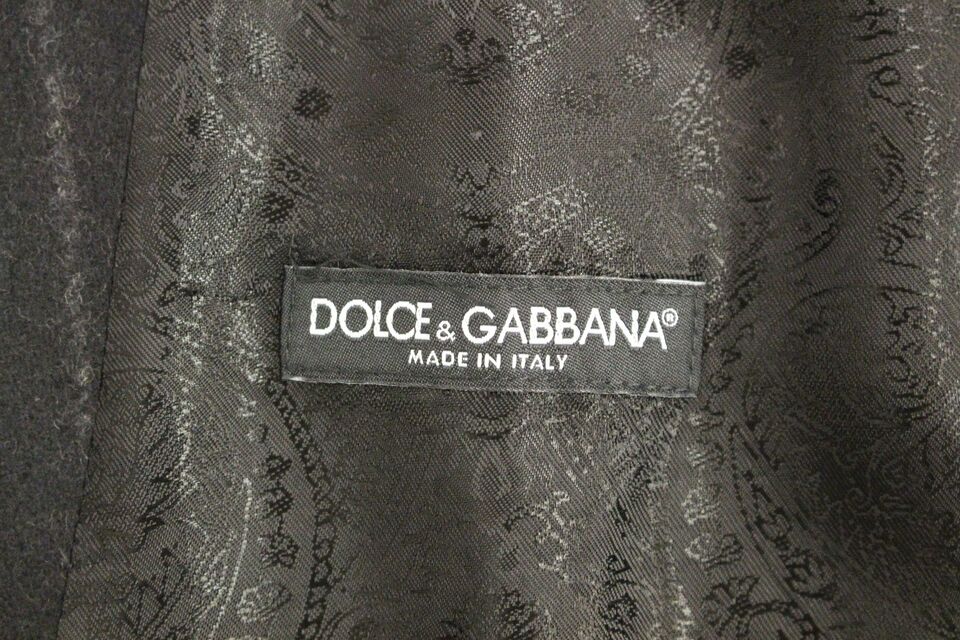 Dolce &amp; Gabbana Élégant gilet à rayures noires à boutonnage simple