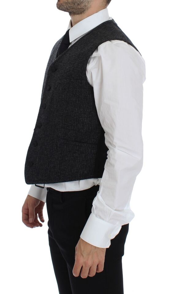 Dolce &amp; Gabbana - Élégant gilet en laine mélangée grise