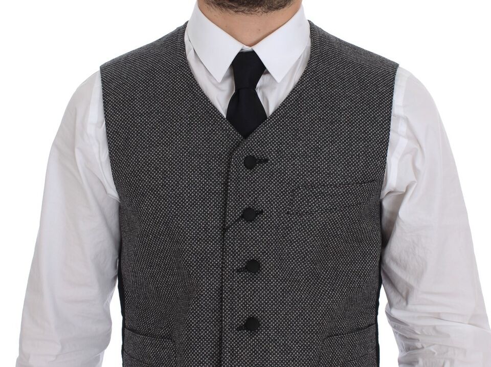 Dolce &amp; Gabbana Élégant gilet gris à boutonnage simple