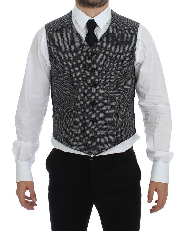 Dolce &amp; Gabbana Élégant gilet gris à boutonnage simple