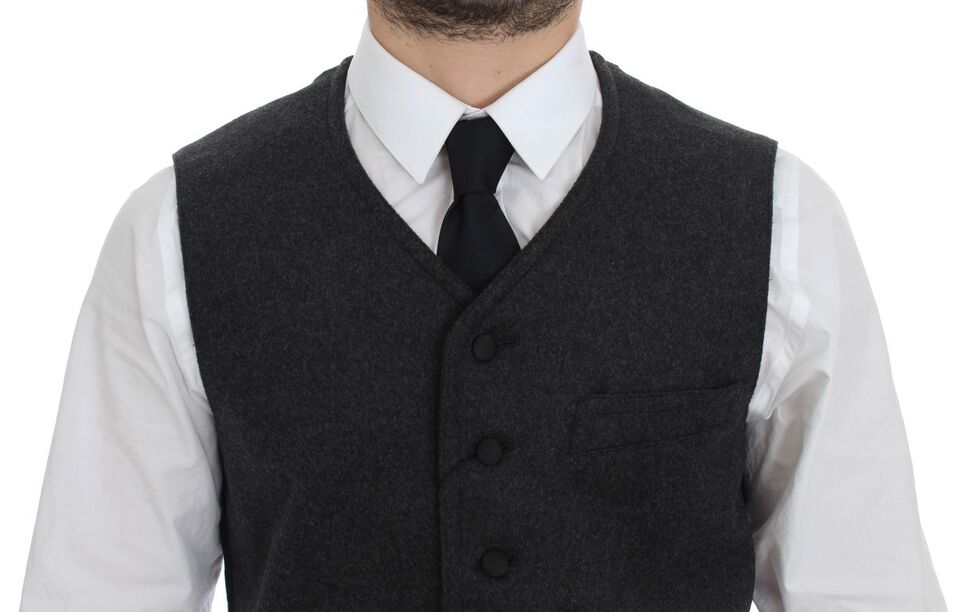 Dolce &amp; Gabbana Élégant gilet en laine mélangée grise