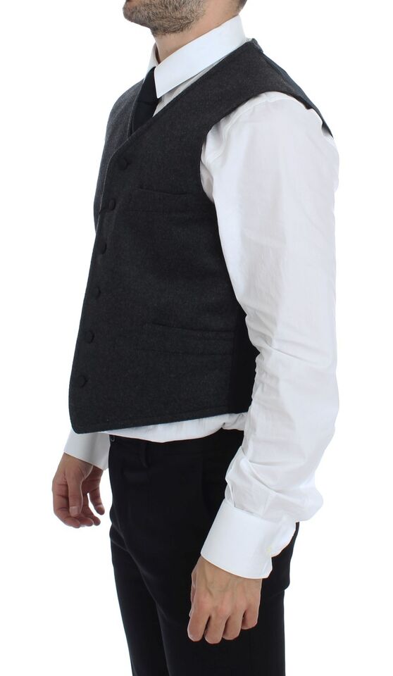 Dolce &amp; Gabbana Élégant gilet en laine mélangée grise