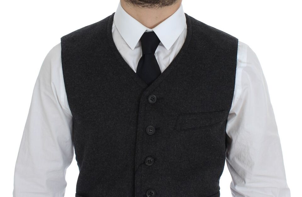 Dolce &amp; Gabbana - Élégant gilet en laine mélangée grise