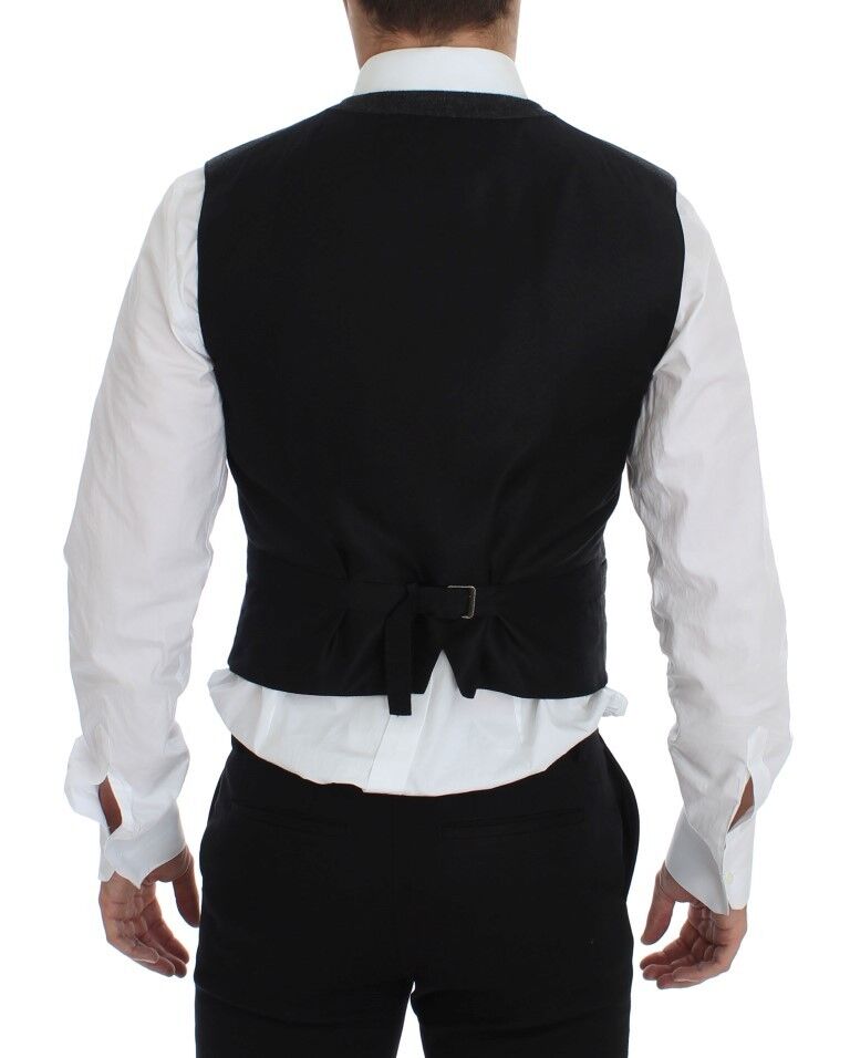Dolce &amp; Gabbana - Élégant gilet en laine mélangée grise