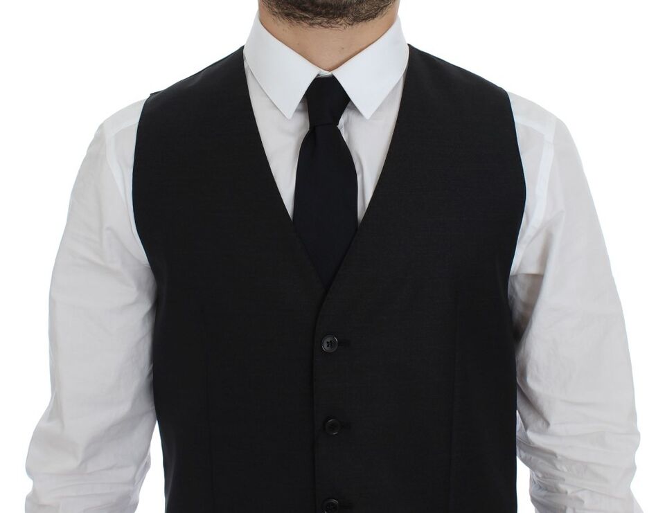 Dolce &amp; Gabbana Élégant gilet en laine mélangée grise