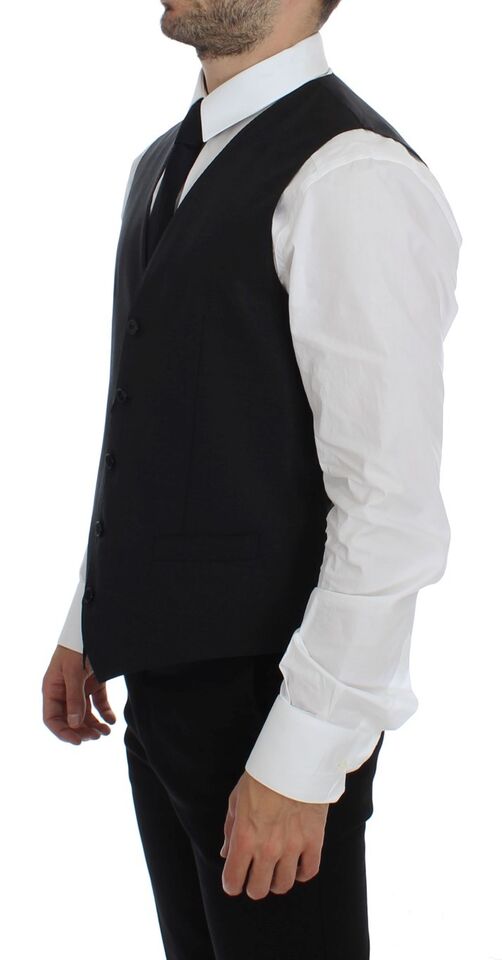 Dolce &amp; Gabbana Élégant gilet en laine mélangée grise