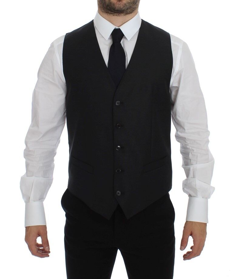 Dolce &amp; Gabbana Élégant gilet en laine mélangée grise