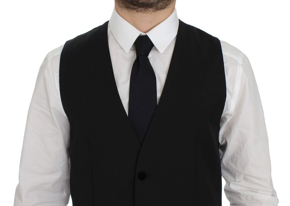 Dolce &amp; Gabbana - Gilet élégant en laine noire pour robe de soirée