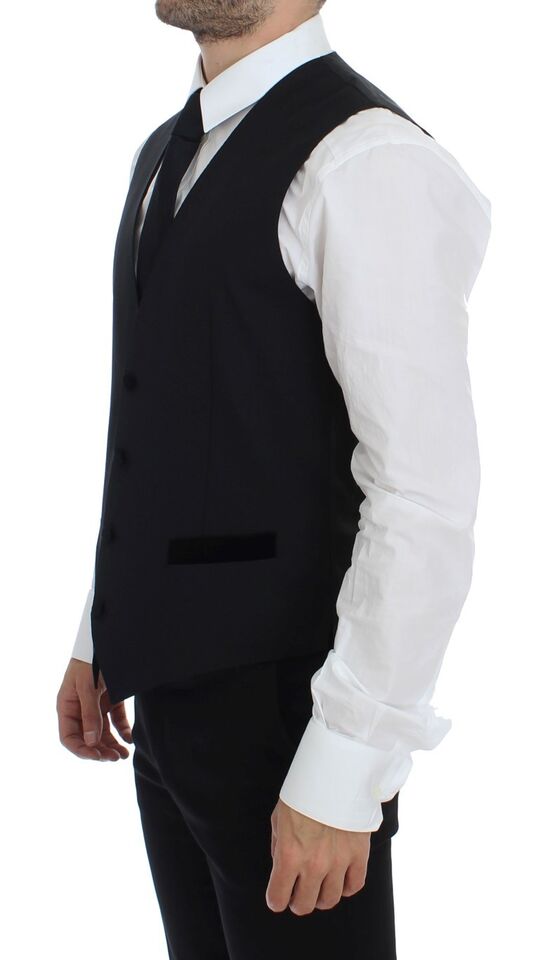 Dolce &amp; Gabbana - Gilet élégant en laine noire pour robe de soirée