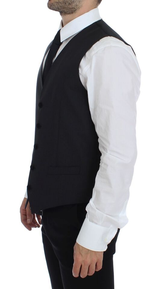 Dolce &amp; Gabbana Élégant gilet en laine grise