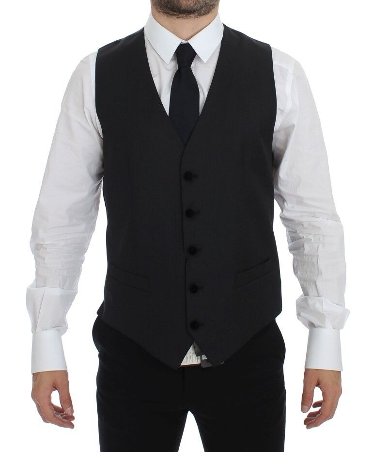 Dolce &amp; Gabbana Élégant gilet en laine grise