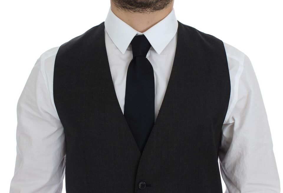 Dolce &amp; Gabbana - Gilet élégant en laine grise pour robe de soirée