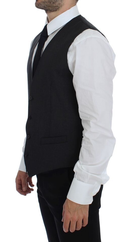 Dolce &amp; Gabbana - Gilet élégant en laine grise pour robe de soirée
