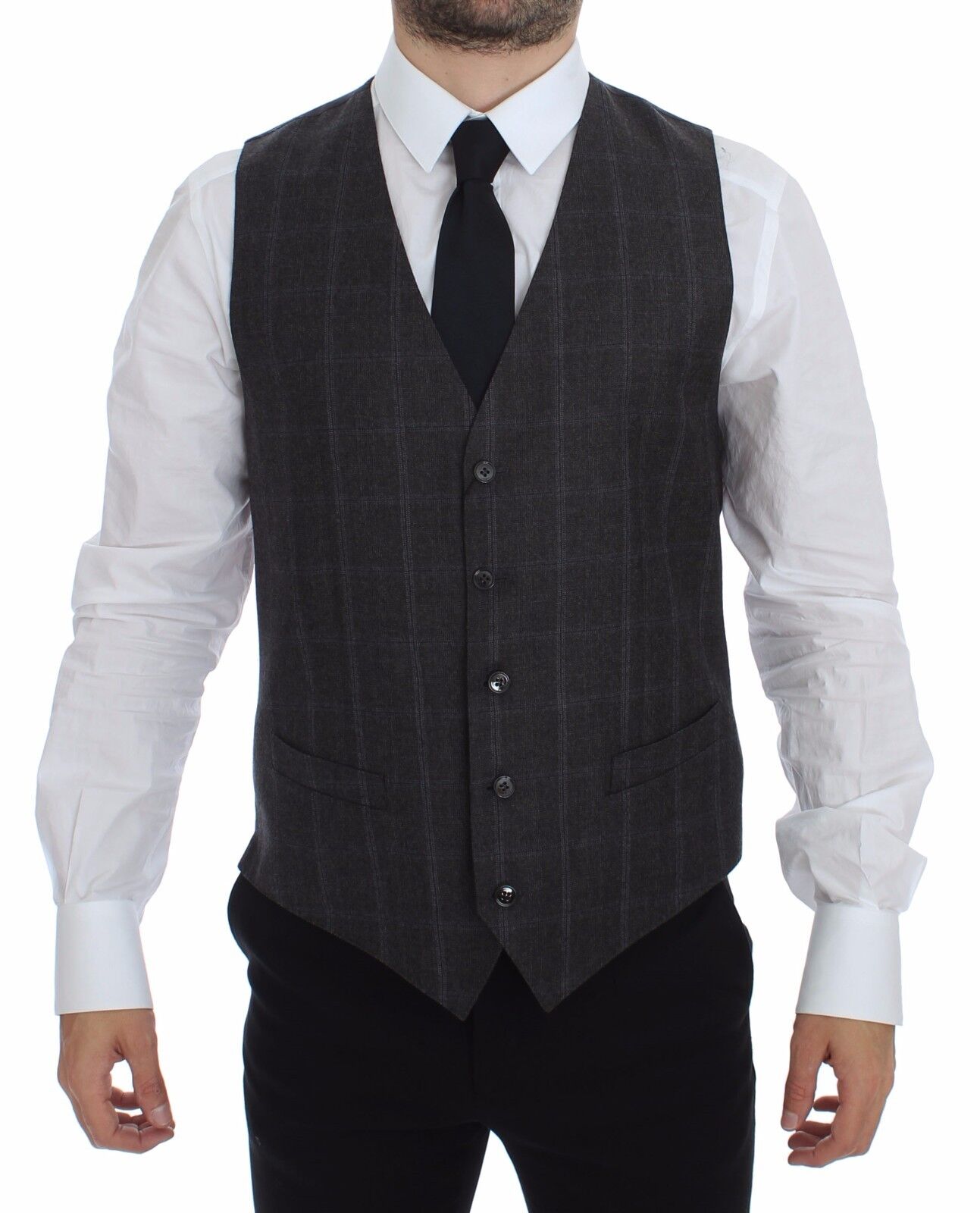 Dolce &amp; Gabbana - Gilet élégant en laine à carreaux