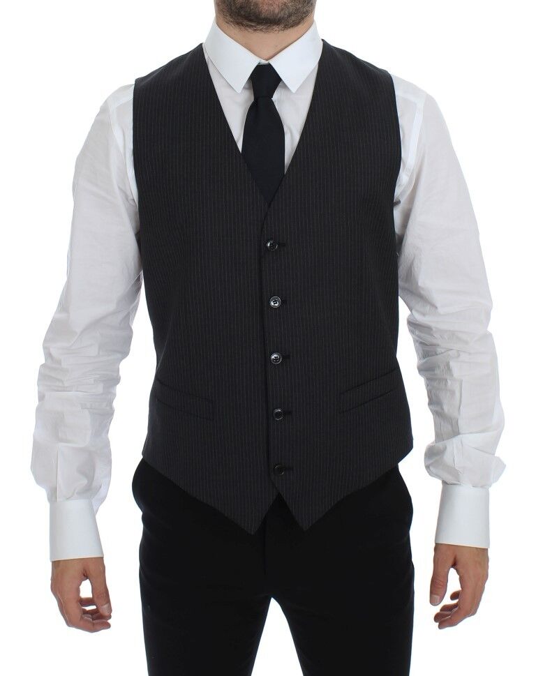 Dolce &amp; Gabbana - Robe gilet élégante à rayures grises