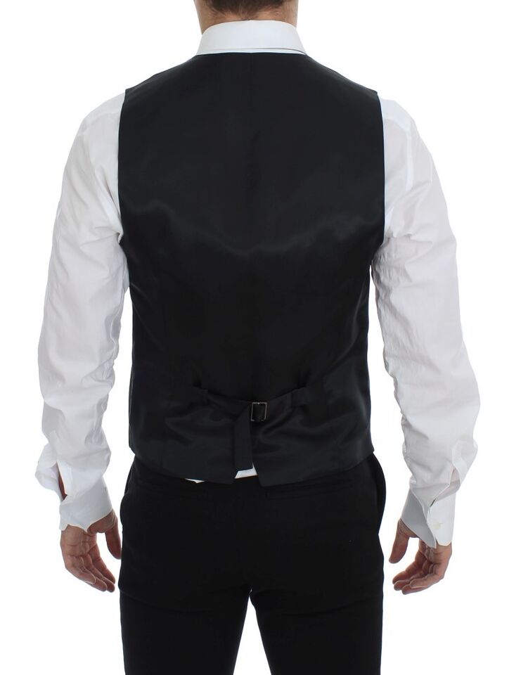 Dolce &amp; Gabbana Élégant gilet en laine à rayures noires