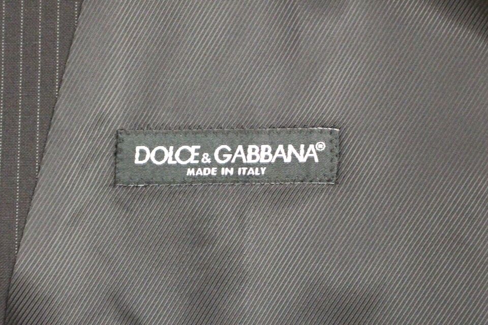 Dolce &amp; Gabbana Élégant gilet en laine à rayures noires