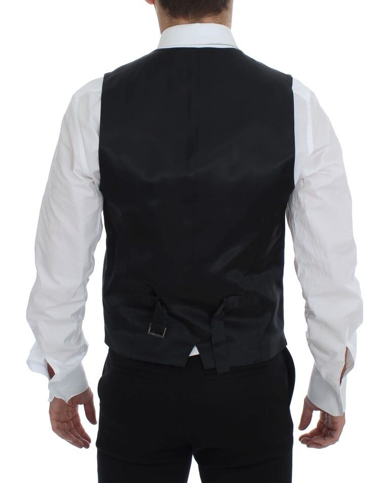Dolce &amp; Gabbana - Robe-gilet élégante en laine à rayures grises