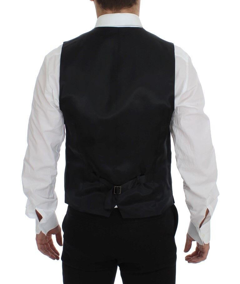 Dolce &amp; Gabbana - Robe-gilet élégante en laine à rayures grises