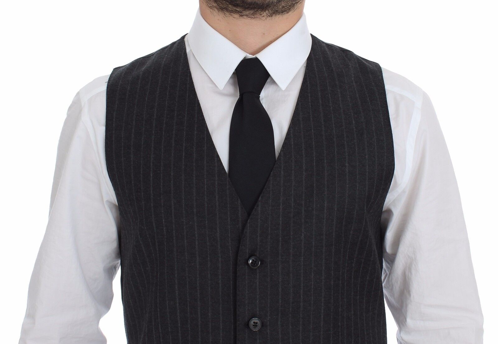 Dolce &amp; Gabbana Élégant gilet à rayures grises