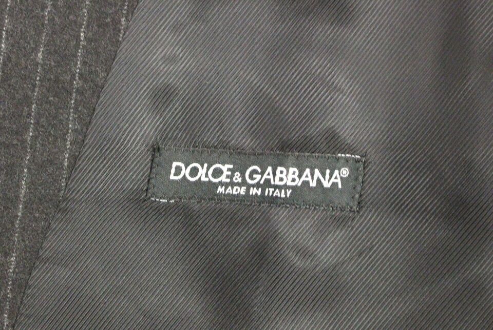 Dolce &amp; Gabbana - Robe-gilet élégante en laine à rayures grises
