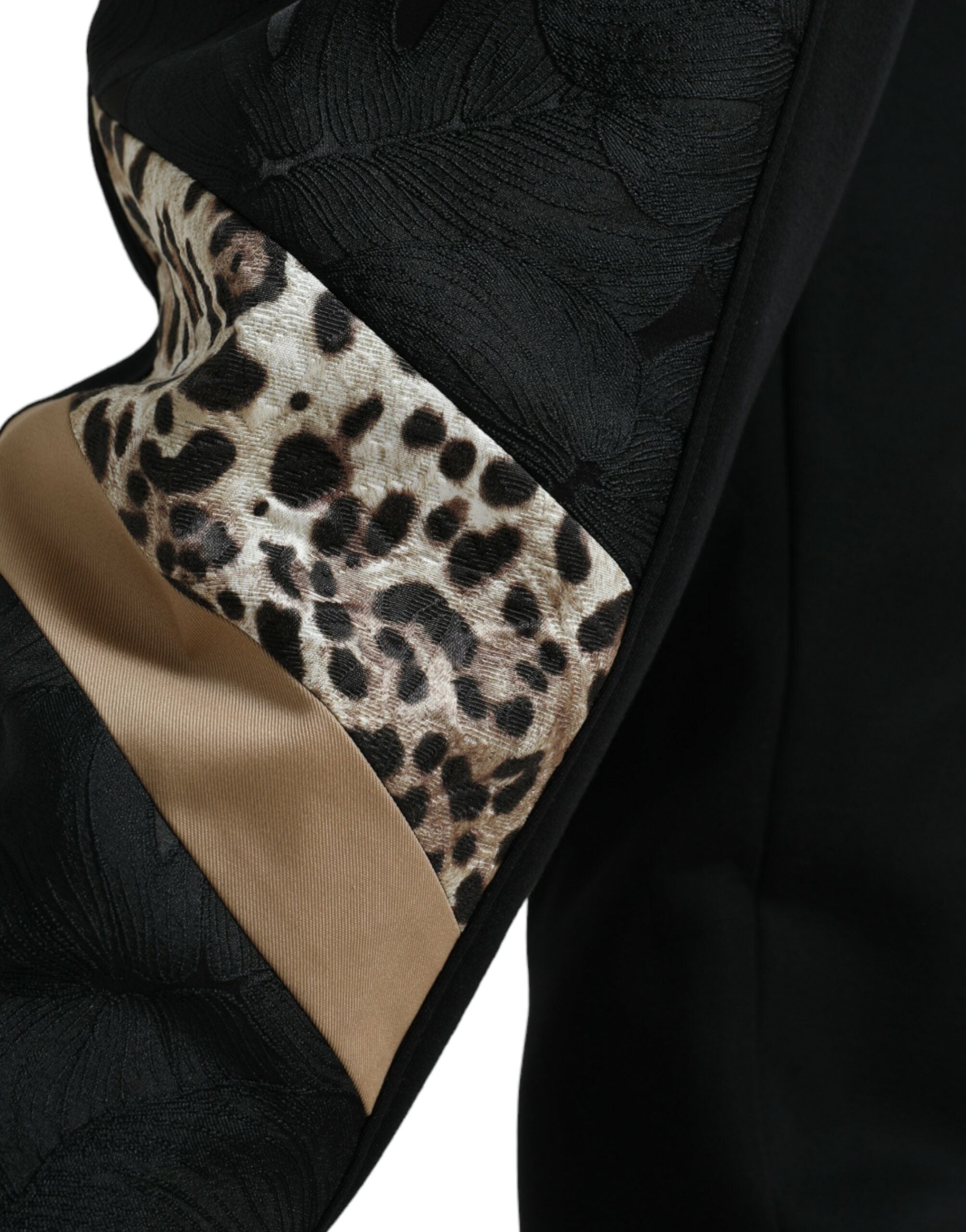 Dolce &amp; Gabbana Elegante schwarze Jogginghose mit Leopardenmuster