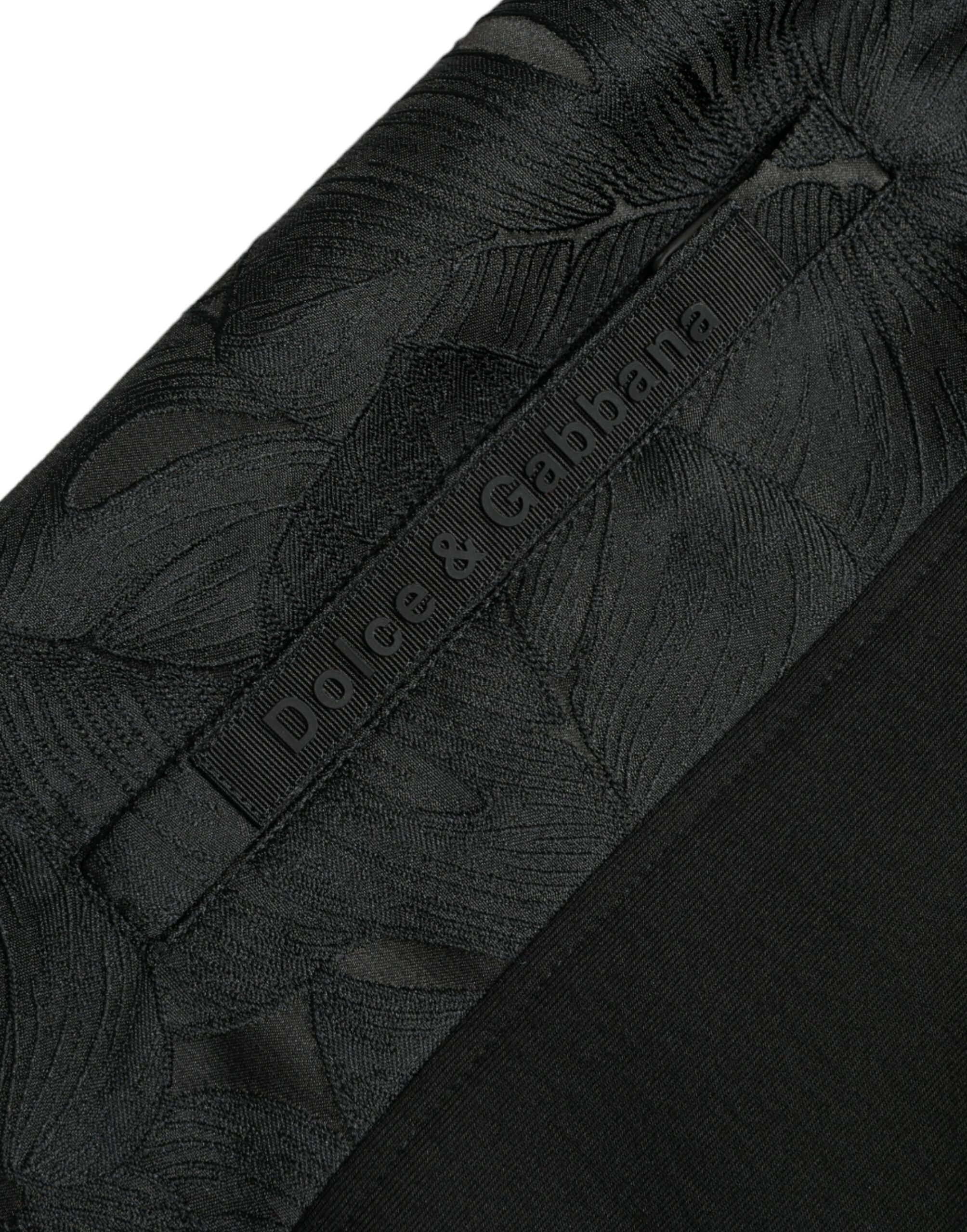 Dolce &amp; Gabbana Elegante schwarze Jogginghose mit Leopardenmuster
