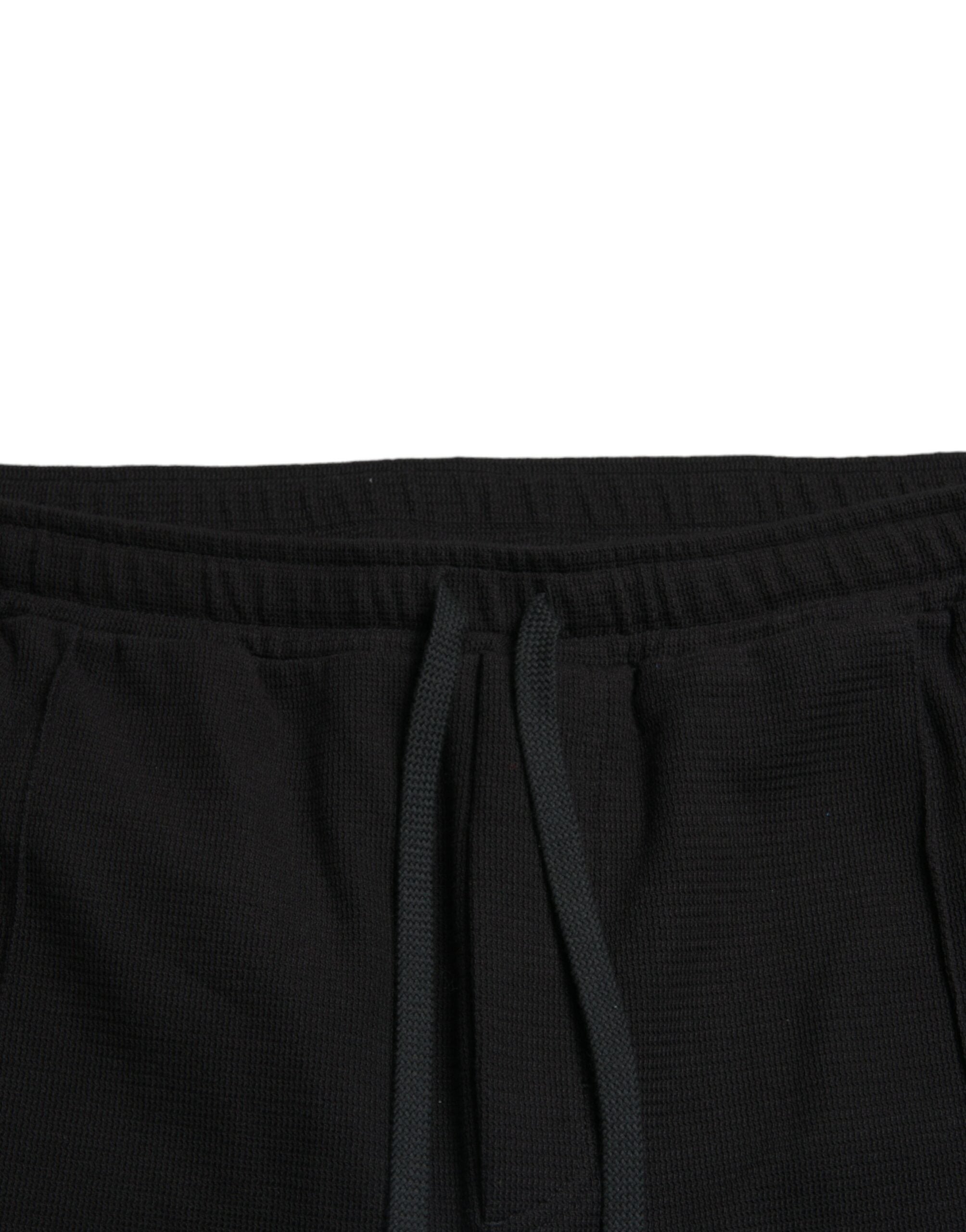 Dolce &amp; Gabbana Elegante Jogginghose aus schwarzer Baumwollmischung