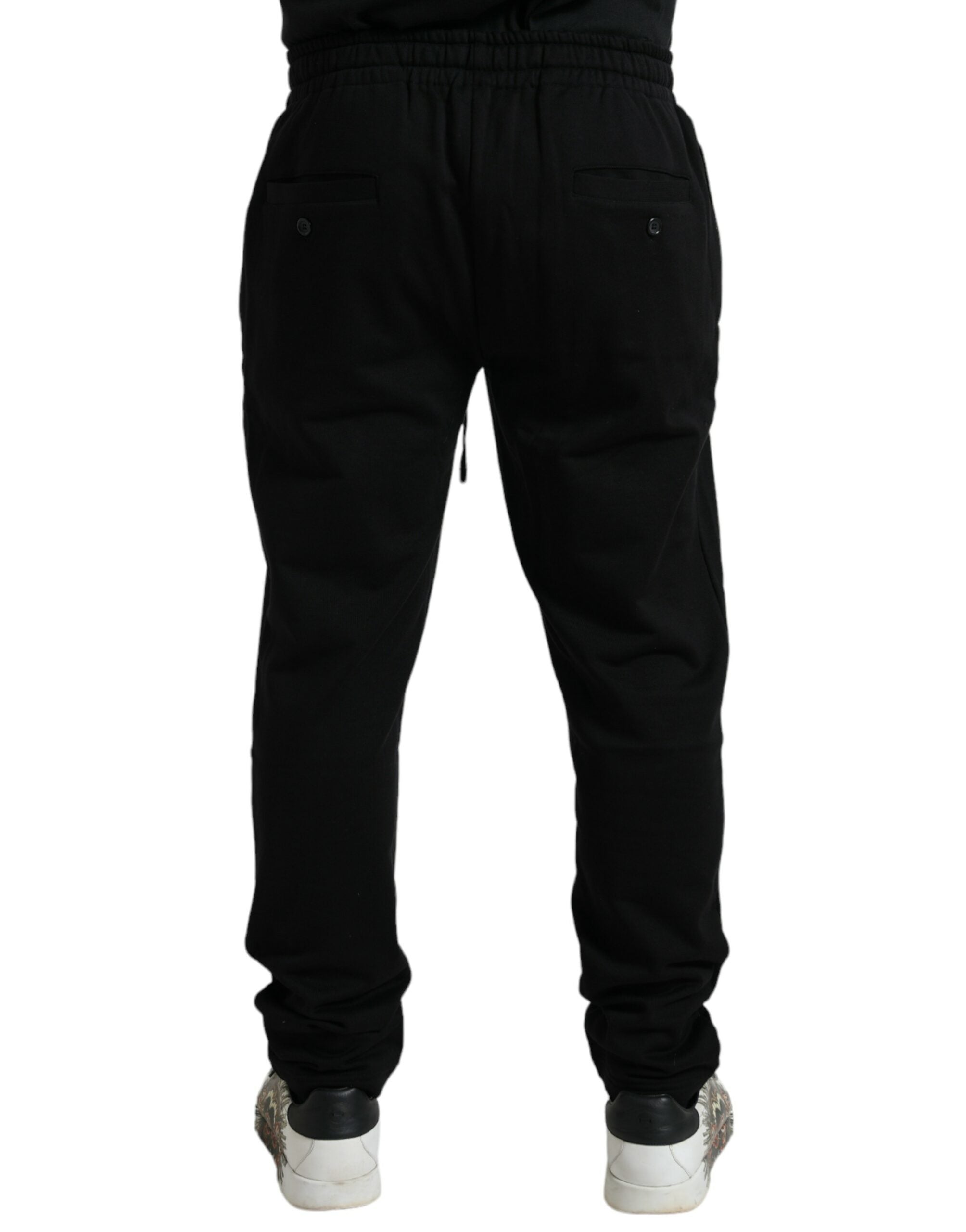 Dolce &amp; Gabbana Elegante schwarze Jogginghose aus Baumwolle