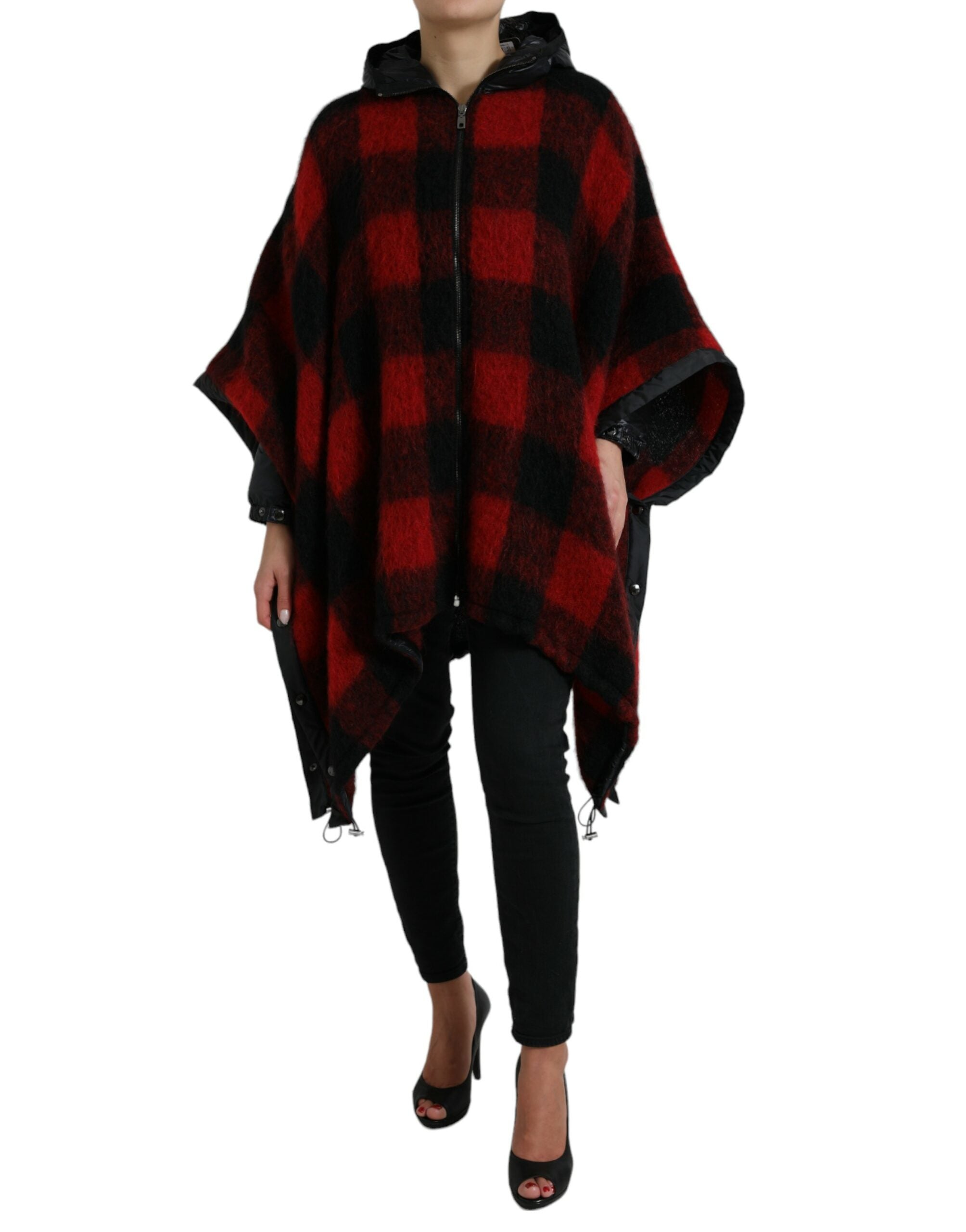 Dolce &amp; Gabbana Élégante veste poncho à carreaux Buffalo