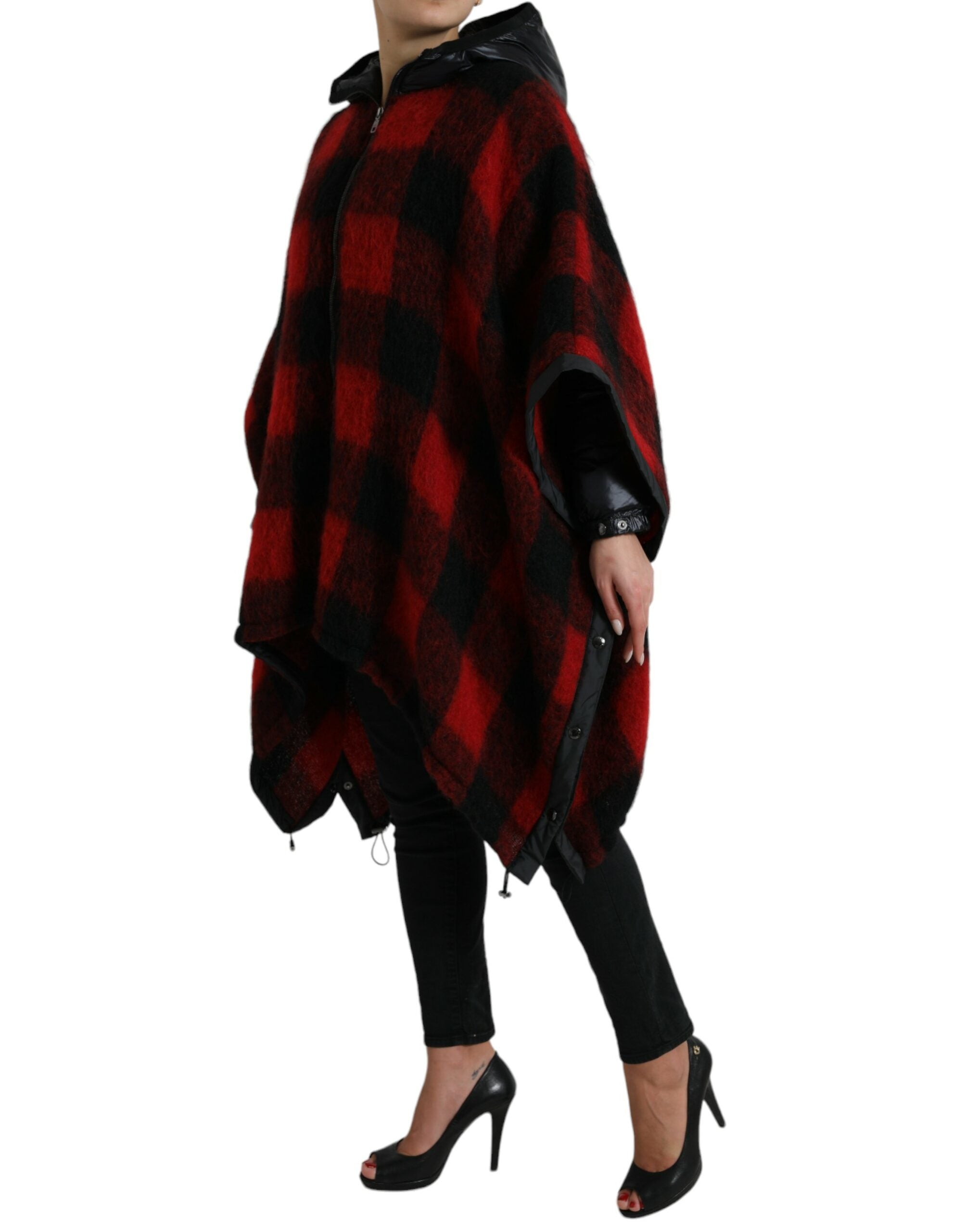 Dolce &amp; Gabbana Élégante veste poncho à carreaux Buffalo