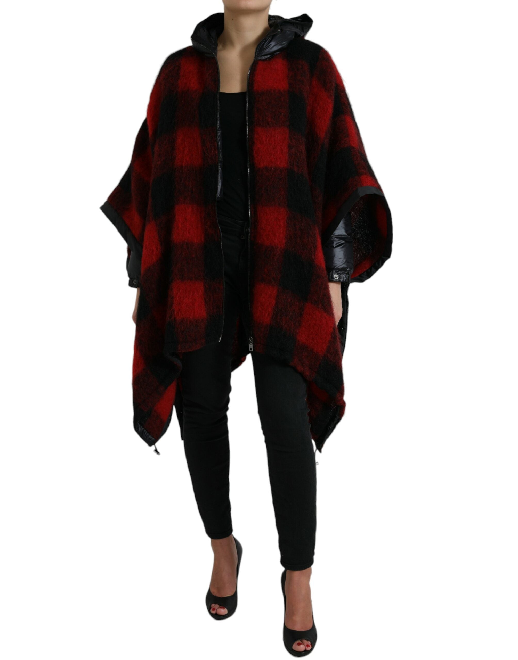 Dolce &amp; Gabbana Élégante veste poncho à carreaux Buffalo