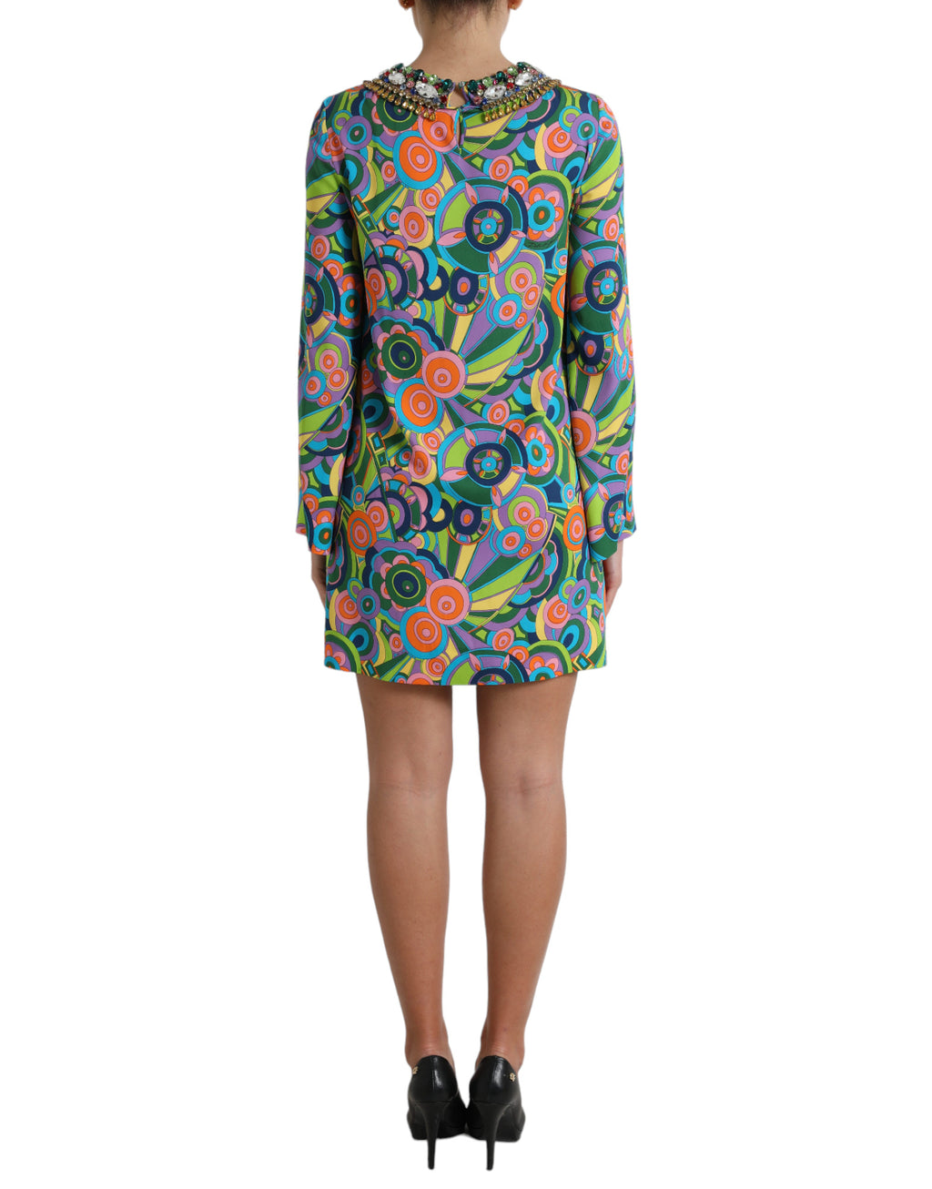 Mini-robe géométrique en soie multicolore Dolce &amp; Gabbana