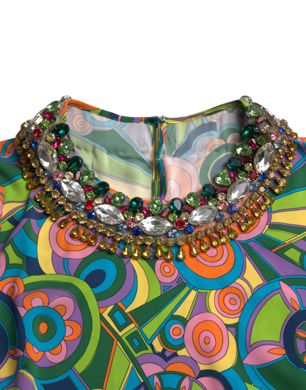 Mini-robe géométrique en soie multicolore Dolce &amp; Gabbana