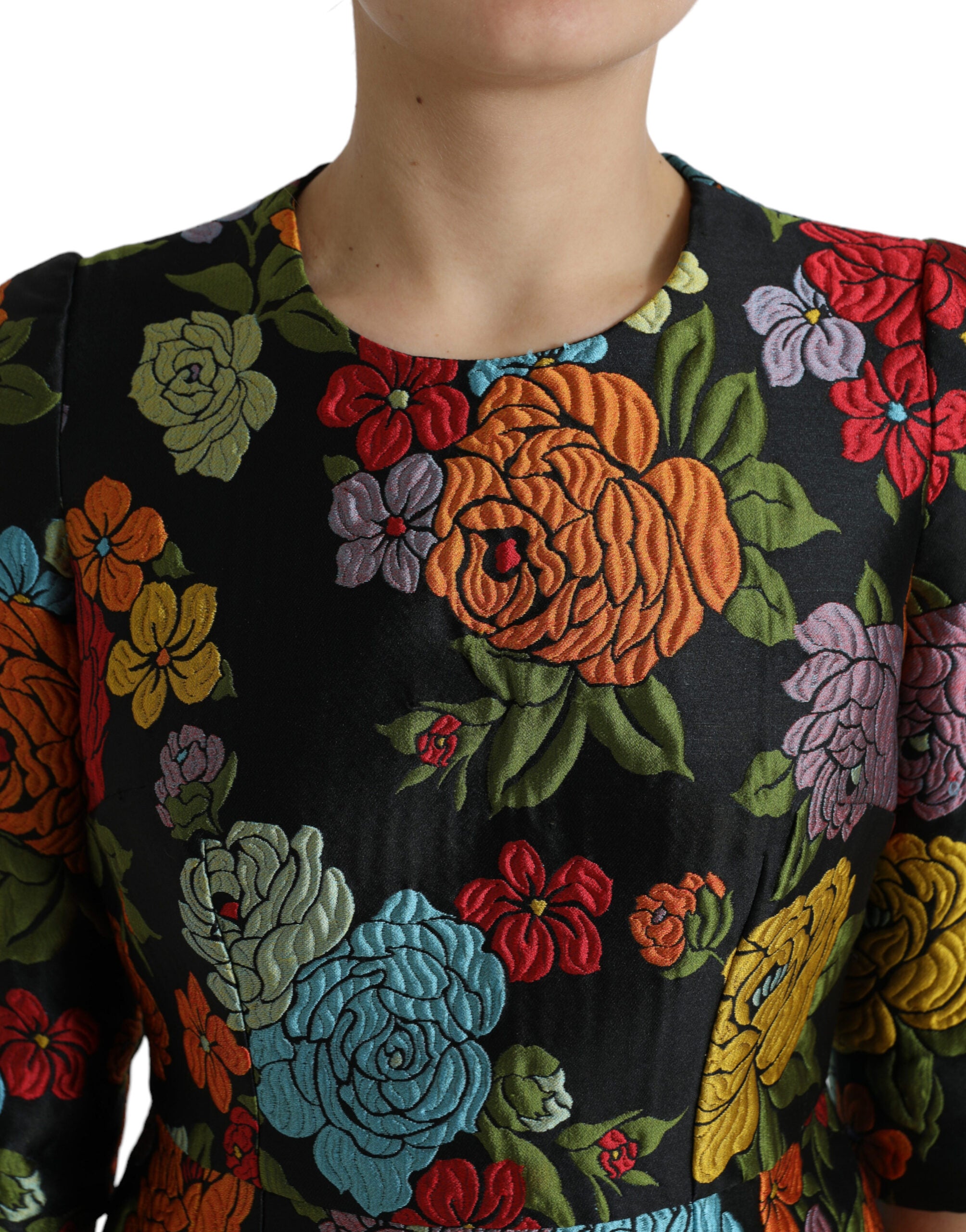 Dolce &amp; Gabbana – Elegantes Bleistiftkleid mit Blumenstickerei