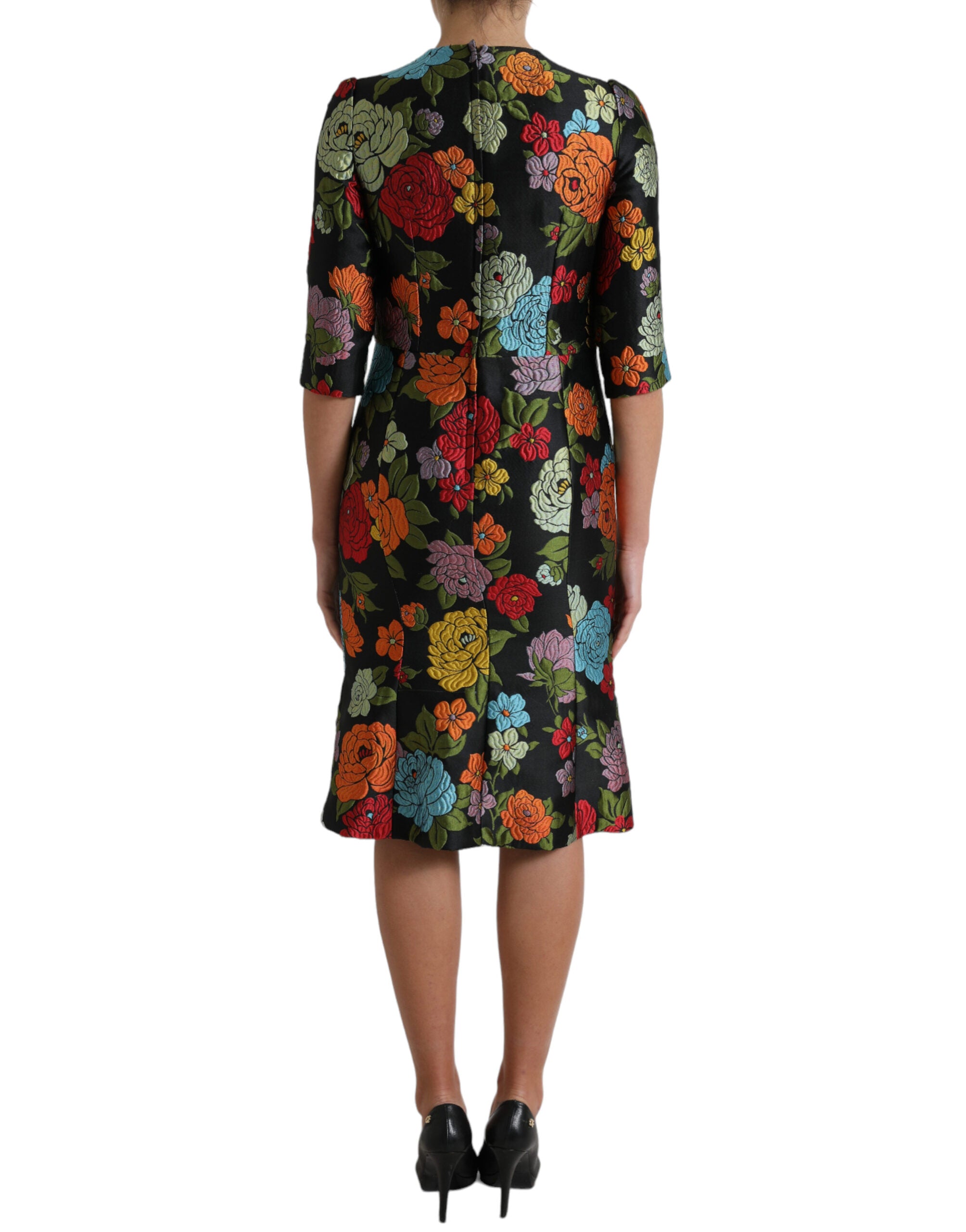 Dolce &amp; Gabbana – Elegantes Bleistiftkleid mit Blumenstickerei