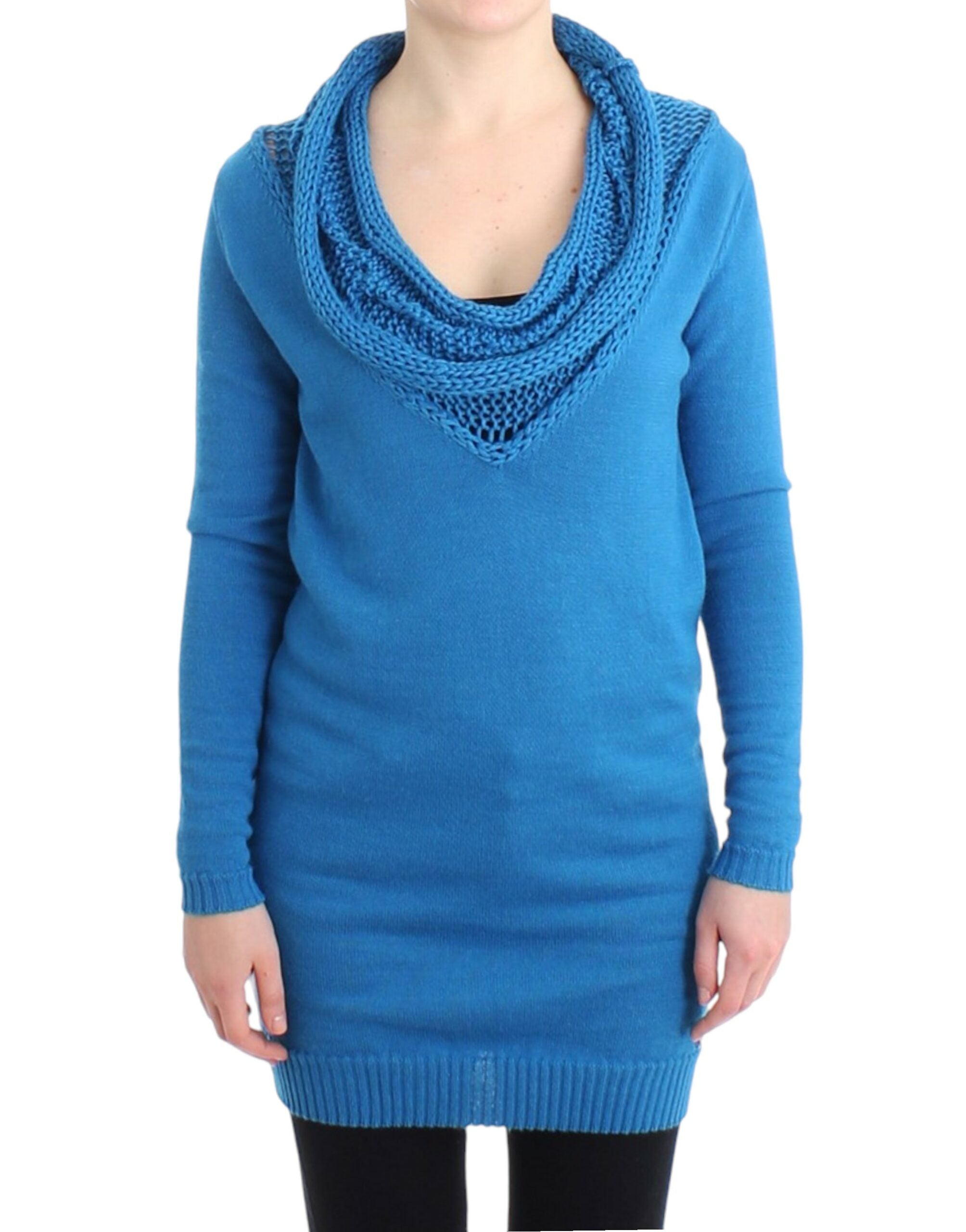 Costume National – Gemütlicher blauer Strickpullover mit Rundhalsausschnitt