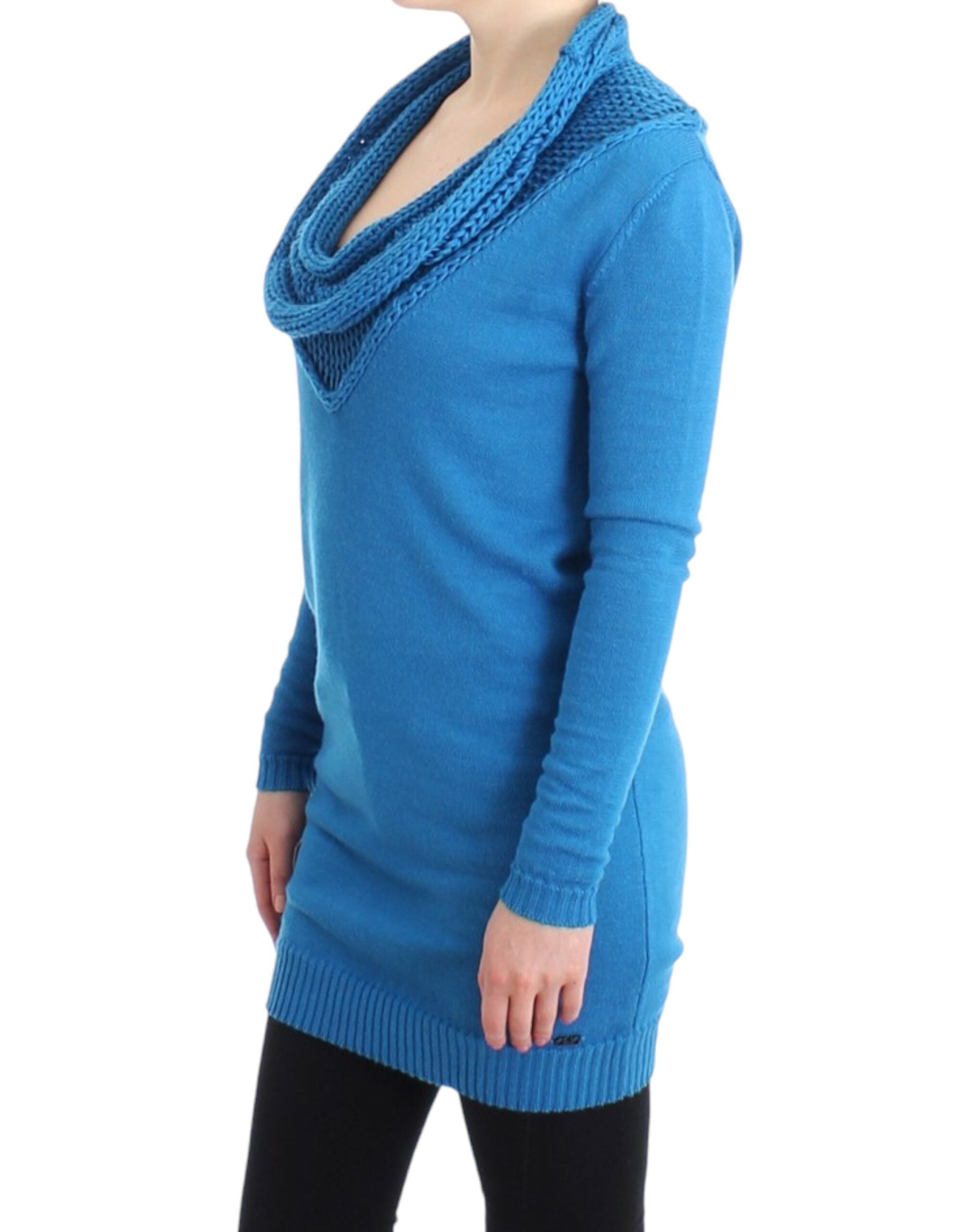 Costume National – Gemütlicher blauer Strickpullover mit Rundhalsausschnitt