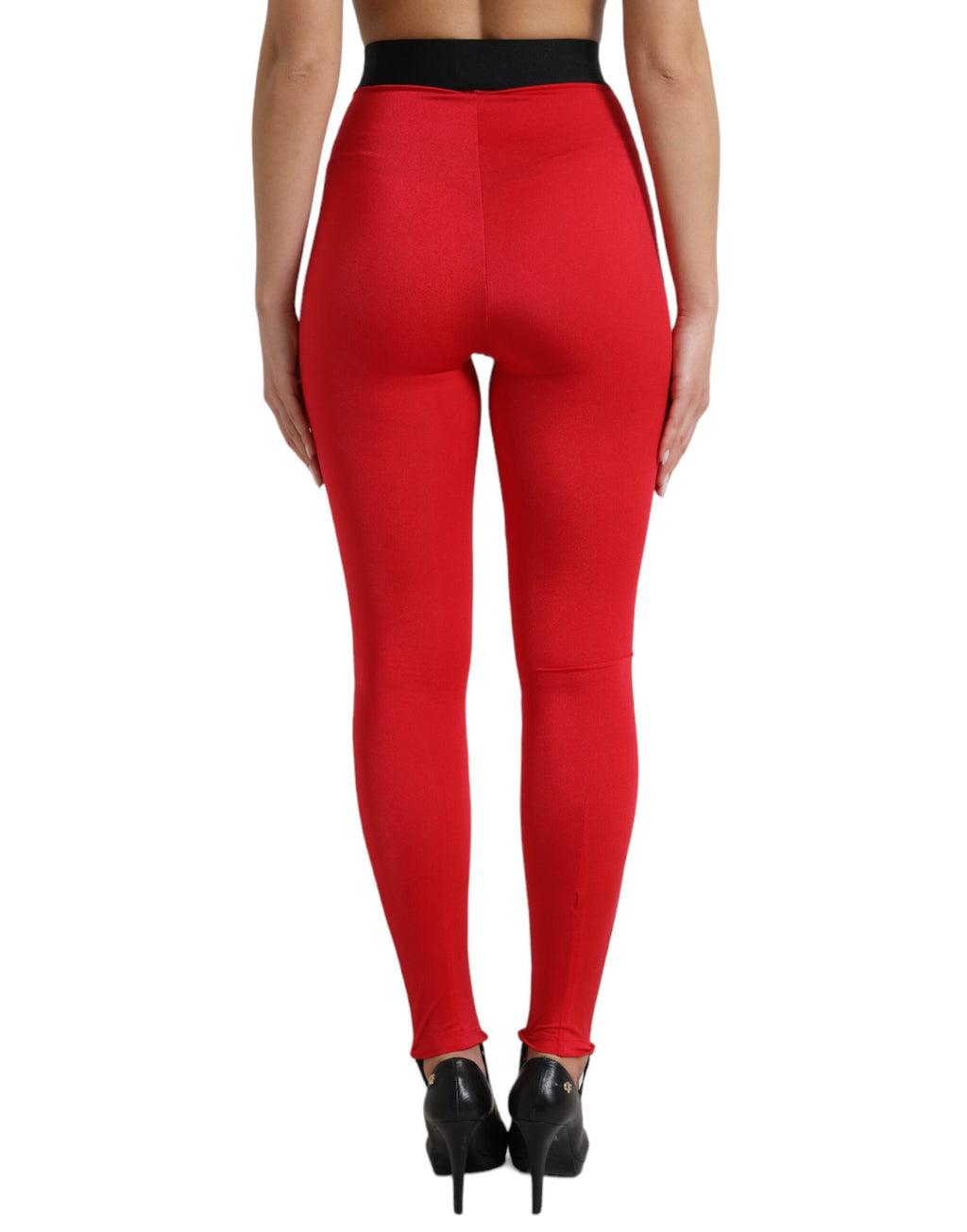 Dolce &amp; Gabbana Elegante rote Leggings mit hoher Taille