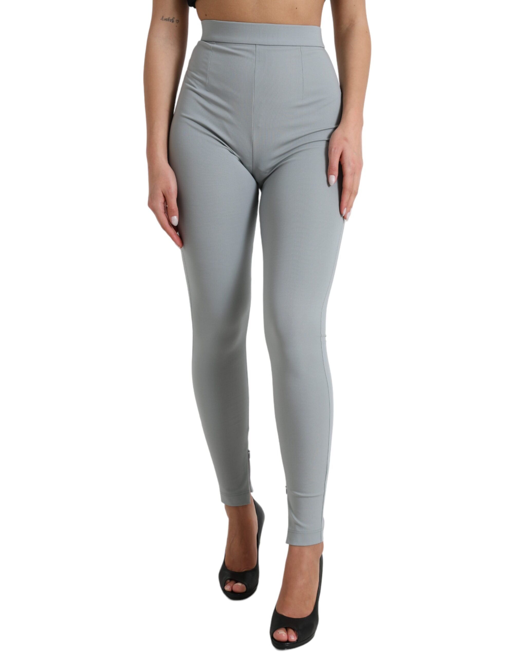 Dolce &amp; Gabbana - Leggings taille haute élégants en gris