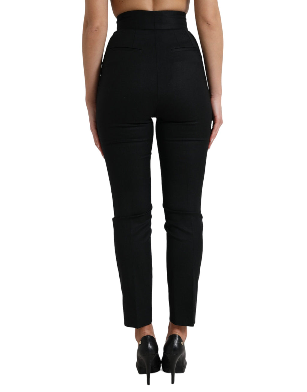 Dolce &amp; Gabbana Elegante hoch taillierte, konische Wollhose