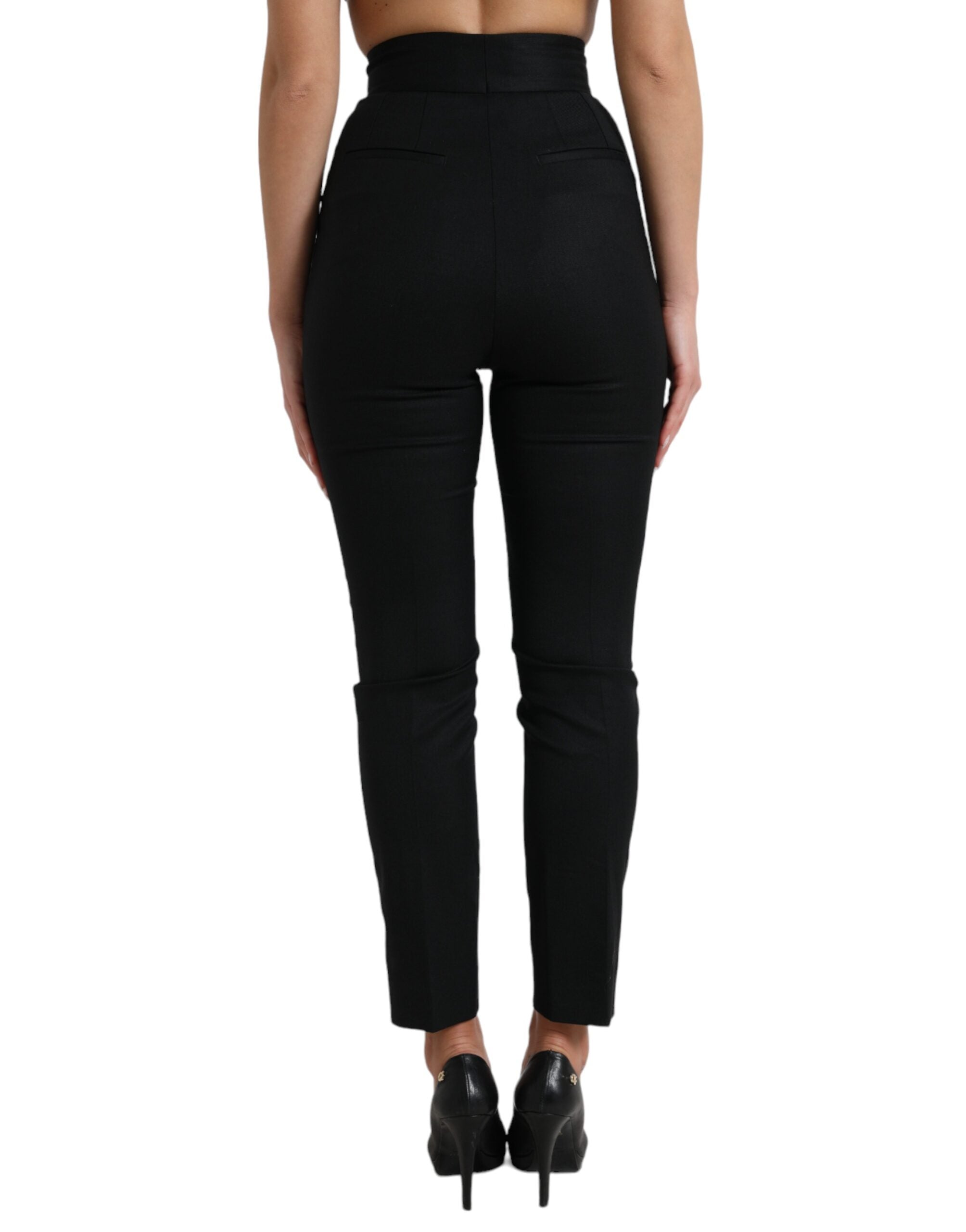Dolce &amp; Gabbana Elegante hoch taillierte, konische Wollhose