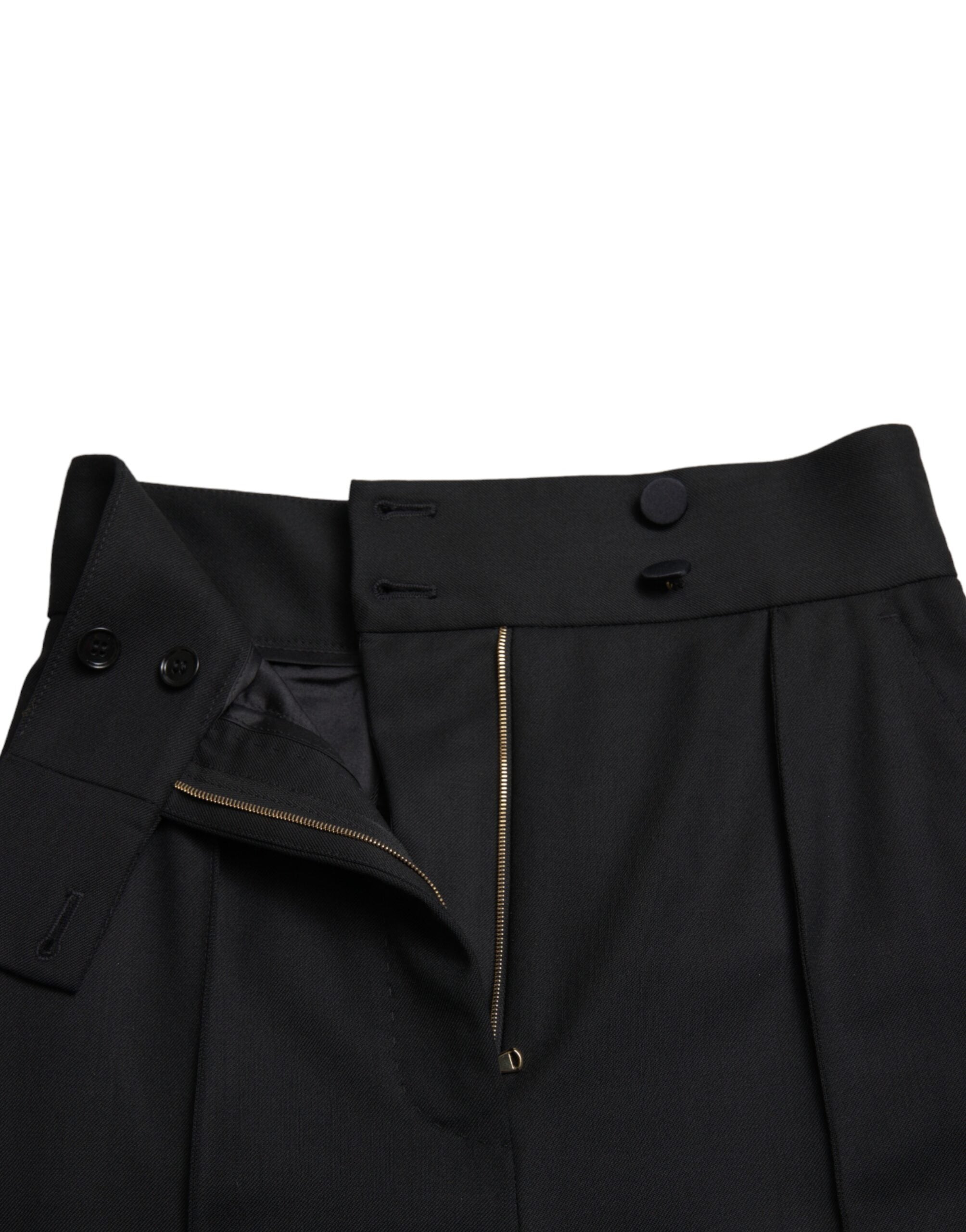 Dolce &amp; Gabbana Elegante hoch taillierte, konische Wollhose