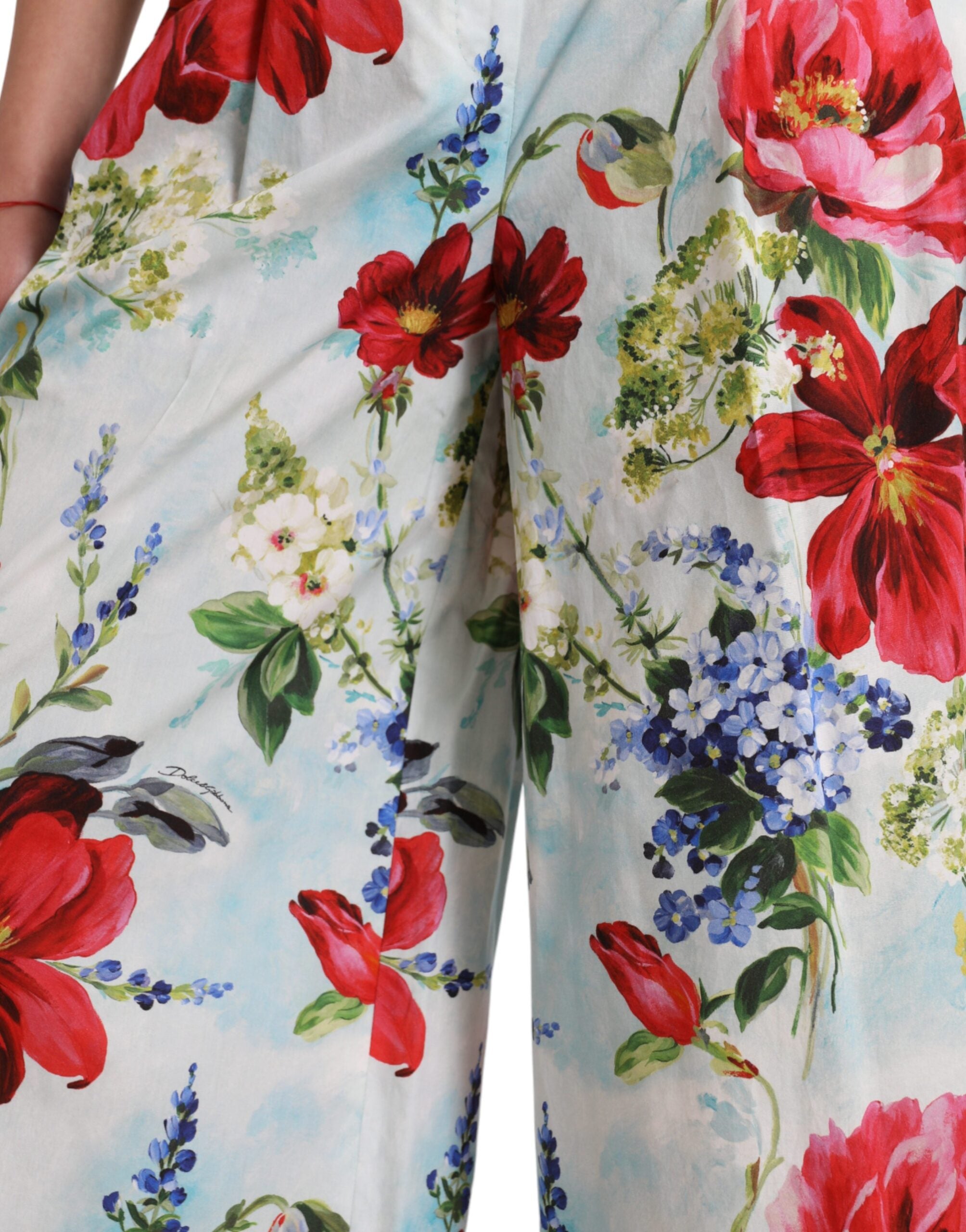 Dolce &amp; Gabbana – Hose mit weitem Bein und Blumenmuster und hoher Taille
